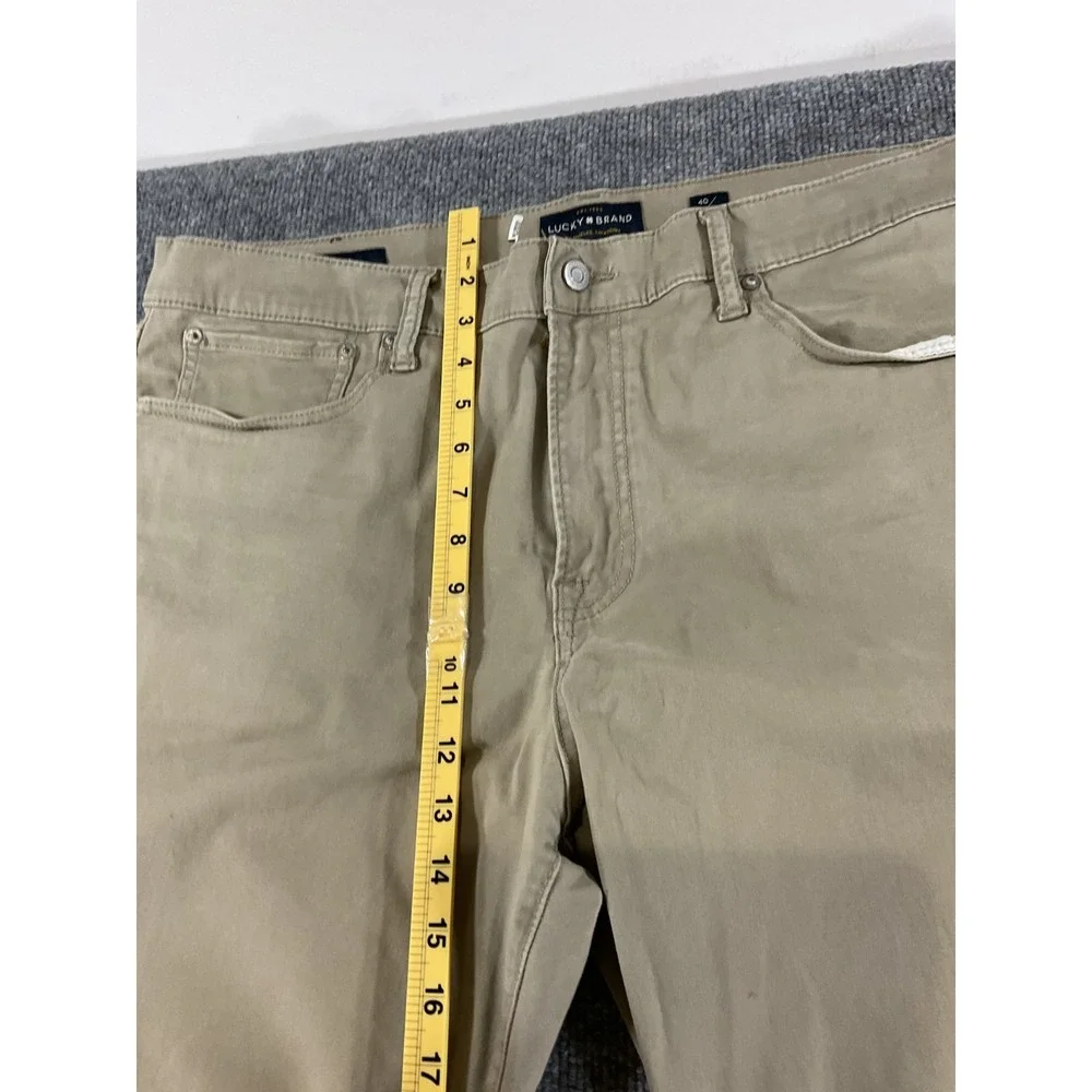 Lucky Brand 121 Slim Pants 40x32 Khaki Beige Stretch Chinos Men's Slim Fit Casua